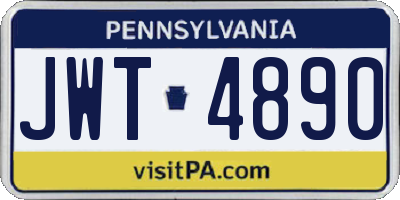 PA license plate JWT4890