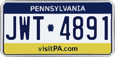 PA license plate JWT4891