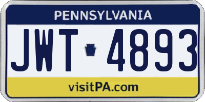 PA license plate JWT4893