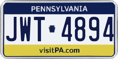 PA license plate JWT4894
