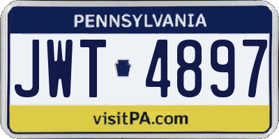 PA license plate JWT4897
