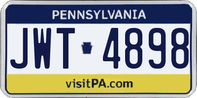 PA license plate JWT4898