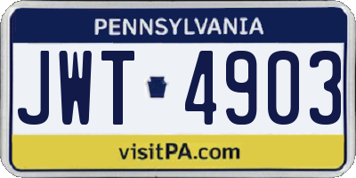 PA license plate JWT4903