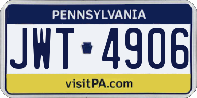 PA license plate JWT4906