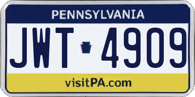 PA license plate JWT4909