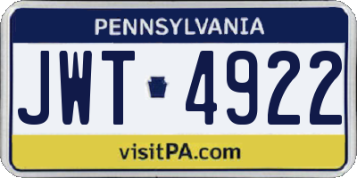PA license plate JWT4922