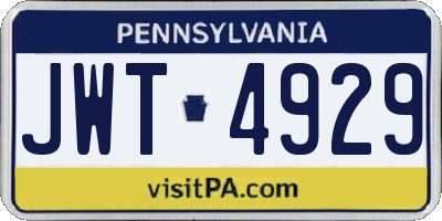 PA license plate JWT4929