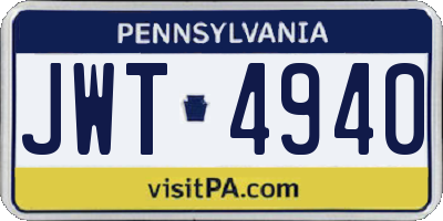 PA license plate JWT4940