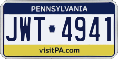 PA license plate JWT4941