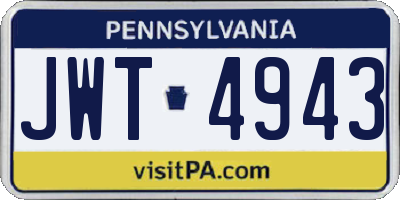PA license plate JWT4943
