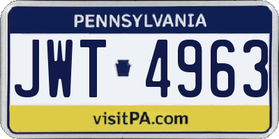 PA license plate JWT4963
