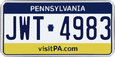 PA license plate JWT4983