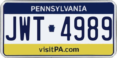PA license plate JWT4989