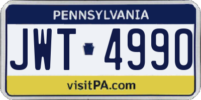 PA license plate JWT4990