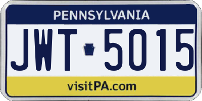 PA license plate JWT5015