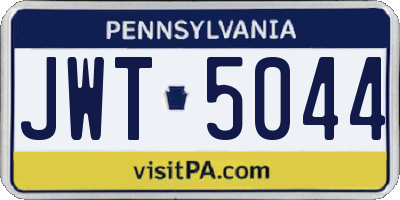 PA license plate JWT5044