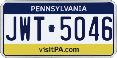 PA license plate JWT5046