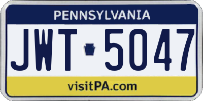 PA license plate JWT5047