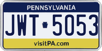 PA license plate JWT5053