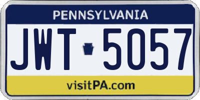 PA license plate JWT5057