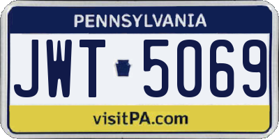 PA license plate JWT5069
