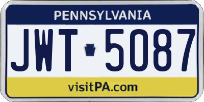 PA license plate JWT5087