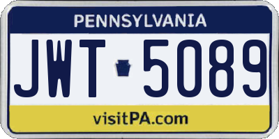 PA license plate JWT5089