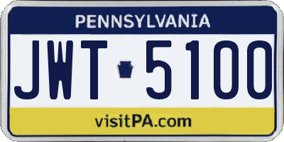 PA license plate JWT5100