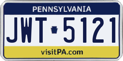 PA license plate JWT5121