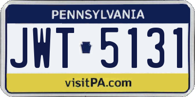 PA license plate JWT5131