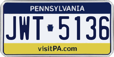 PA license plate JWT5136
