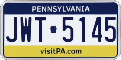 PA license plate JWT5145