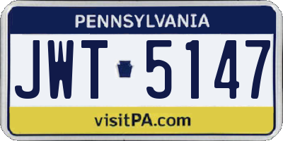 PA license plate JWT5147