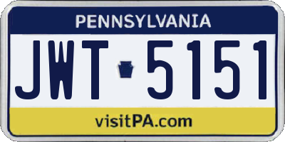 PA license plate JWT5151
