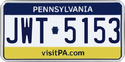 PA license plate JWT5153