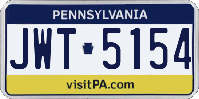 PA license plate JWT5154