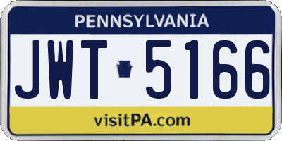 PA license plate JWT5166