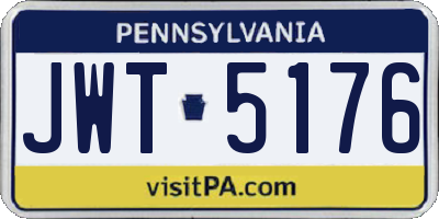 PA license plate JWT5176