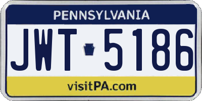 PA license plate JWT5186
