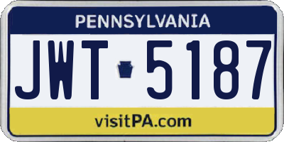 PA license plate JWT5187