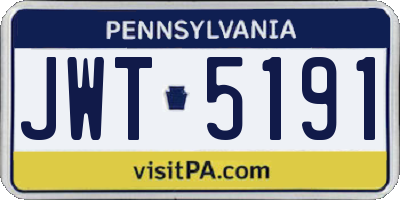 PA license plate JWT5191