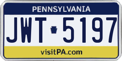 PA license plate JWT5197