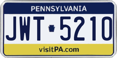 PA license plate JWT5210