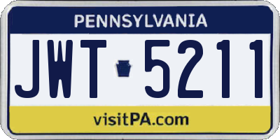 PA license plate JWT5211