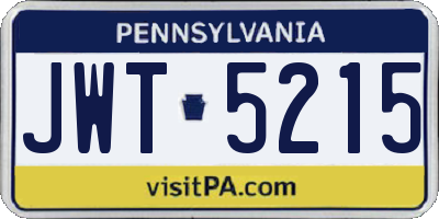 PA license plate JWT5215