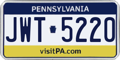 PA license plate JWT5220