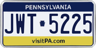 PA license plate JWT5225