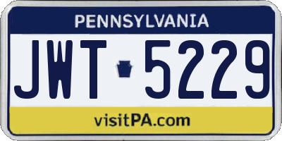 PA license plate JWT5229