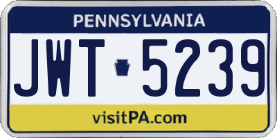 PA license plate JWT5239