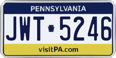 PA license plate JWT5246